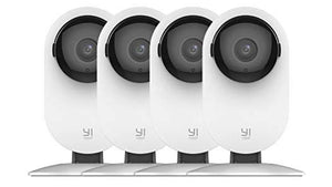 YI 4pc Home Camera, 1080p Wi-Fi IP Security Surveillance Smart System with 24/7 Emergency Response, Night Vision, Baby Monitor on iOS, Android App - Cloud Service Available